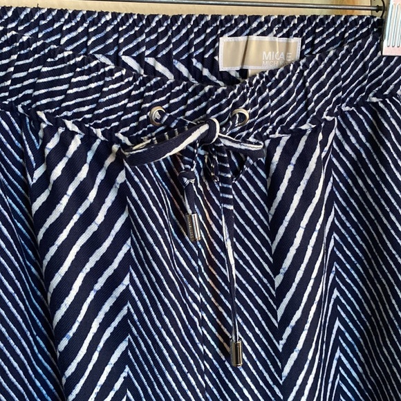 Michael Kors Navy Striped Wide-Leg Pants - Picture 4 of 5